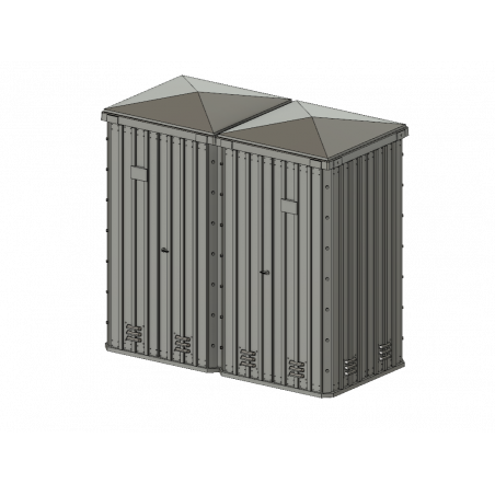 LTAN010-C : Guérite type 80 double (avec portes en façade)